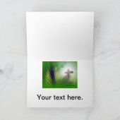 イースターとパームの日曜日の十字とシーン シーズンカード (内部)