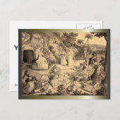 イースターとパームの日曜日の十字とシーン シーズンポストカード (正面/裏面)