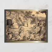 イースターとパームの日曜日の十字とシーン シーズンポストカード (正面)