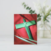 イースターとパームの日曜日の十字とシーン シーズンポストカード (スタンド正面)