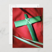 イースターとパームの日曜日の十字とシーン シーズンポストカード (正面/裏面)