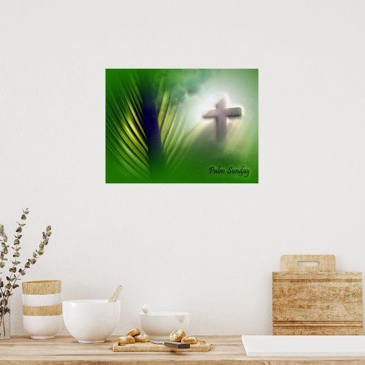 イースターとパームの日曜日の十字とシーン ポスター (キッチン)