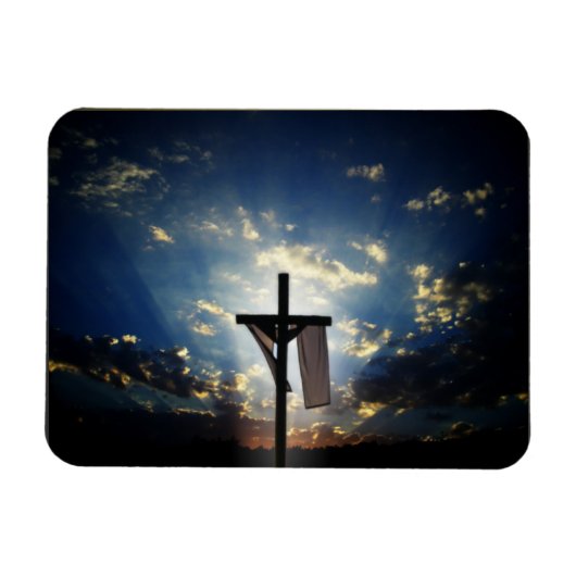 イースターとパームの日曜日の十字とシーン マグネット (横)