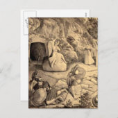 イースターとパームの日曜日の十字と場面 シーズンポストカード (正面/裏面)