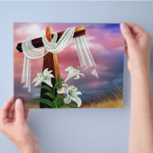 イースターとパームサンデーの十字架とシーン チラシ (手)