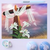 イースターとパームサンデーの十字架とシーン チラシ (シングル)