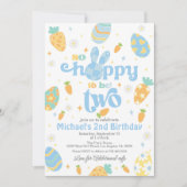 イースターなのでとってもハッピーな2歳の男の子の誕生日 招待状 (正面)