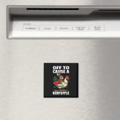 イースターにウサギが騒ぎを起こす Funny Meme マグネット (インサイチュ (食洗機))