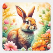 イースターにジョイヴィンテージバニーでホッピング スクエアシール (正面)