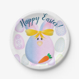 イースターに向けて準備が整った卵とバニー ペーパープレート