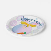 イースターに向けて準備が整った卵とバニー ペーパープレート (アングル)