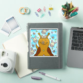 イースターに微笑みを送るウサギの卵を持つキュートなカタツムリ | シール (iPadカバー)