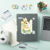 イースターのうさぎとかわいいイースターエッグのステッカー シール (iPadカバー)