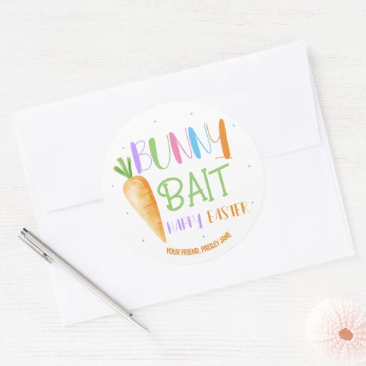 イースターのうさぎにお餌付け！ハッピーイースターかわいいパーティーグッズ ラウンドシール (封筒)