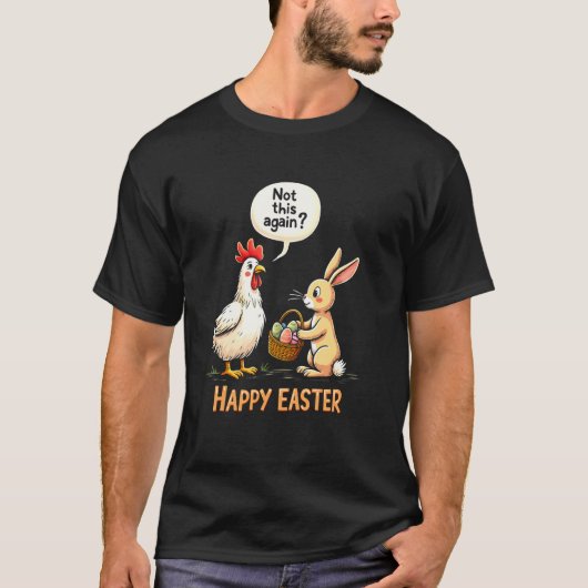 イースターのうさぎにゃんこ 復活祭 Tシャツ (正面)