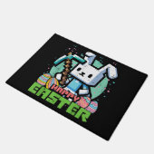 イースターのうさぎのピクセルゲーム ドアマット (アングル)