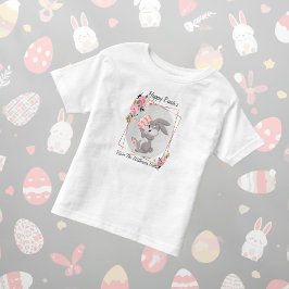 イースターのうさぎの名入り子供用Tシャツ トドラーTシャツ