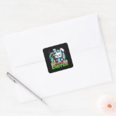 イースターのうさぎピクセルゲーム スクエアシール (封筒)