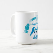 イースターのうさぎ かわいいブルーカワイイ コーヒーマグカップ (正面左)
