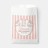 イースターのうさぎ ピンク 女の子 1歳 誕生日パーティー フェイバーバッグ (正面)