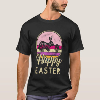 イースターのうさぎ 子供 レトロ デザイン 服 Tシャツ