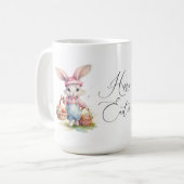 イースターのうさぎ 陶器マグカップ コーヒーマグカップ (正面左)