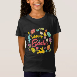 イースターのお祝い カラフルエッグハント Tシャツ