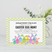イースターのお誘い ウサギの群れと卵の宝探し 招待状 (スタンド正面)