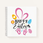 イースターのかわいいウサギとイースターエッグ ノートブック (正面)