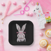 イースターのかわいいウサギ家族へのギフト ペーパープレート (パーティー)
