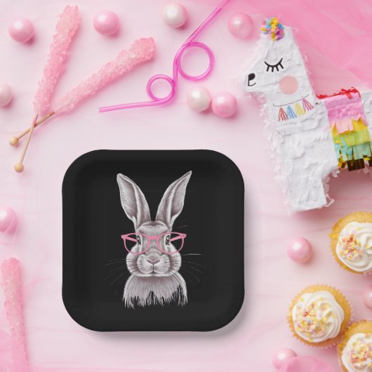 イースターのかわいいウサギ家族へのギフト ペーパープレート (パーティー)