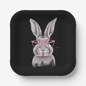 イースターのかわいいウサギ家族へのギフト ペーパープレート (正面)