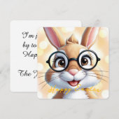 イースターのかわいいウサギ シーズンカード (正面/裏面)