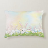 イースターのかわいいバニーと卵 アクセントクッション (正面)