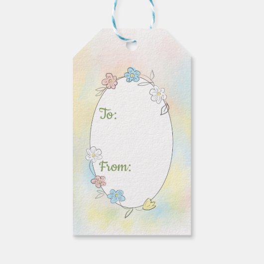 イースターのかわいいバニーと卵 ギフトタグ (裏面)