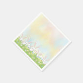 イースターのかわいいバニーと卵 スタンダードカクテルナプキン (角)