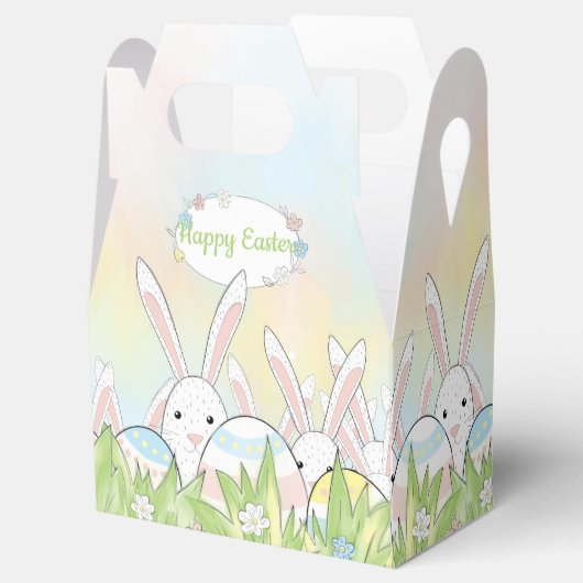 イースターのかわいいバニーと卵 フェイバーボックス (オープン)