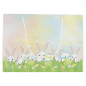 イースターのかわいいバニーと卵 ラージペーパーバッグ (裏面)