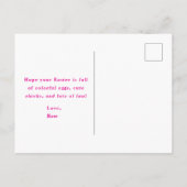 イースターのかわいい赤ちゃんニワトリの水彩グリーティングカード ポストカード (裏面)