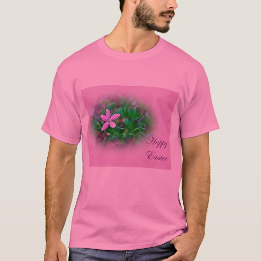 イースターのご挨拶 デプトフォード・ピンクの野生の花 Tシャツ (正面)