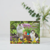 イースターのご挨拶 猫のホリデー ポストカード (スタンド正面)