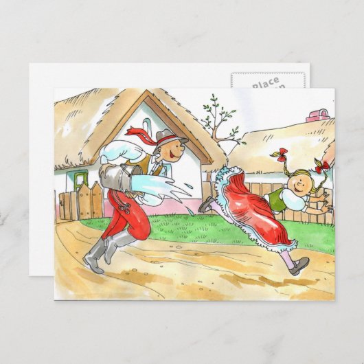 イースターのためのヴィンテージのハンガリーの郵便はがき シーズンポストカード (正面/裏面)