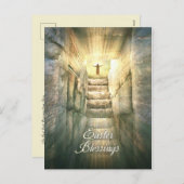 イースターのための光の中の空の墓でイエス シーズンポストカード (正面/裏面)