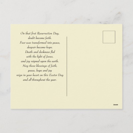 イースターのための光の中の空の墓でイエス シーズンポストカード (裏面)