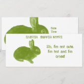 イースターのための熱い十字のバニー 招待状 (正面/裏面)