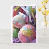 イースターのための美しいメッセージ/キラキラの卵 カード (黄色い花)