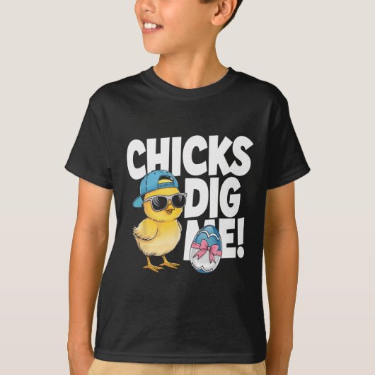 イースターのひよこが僕大好き イースター トッドラー ボーイズ メンズ ハッピーイースター Tシャツ (正面)