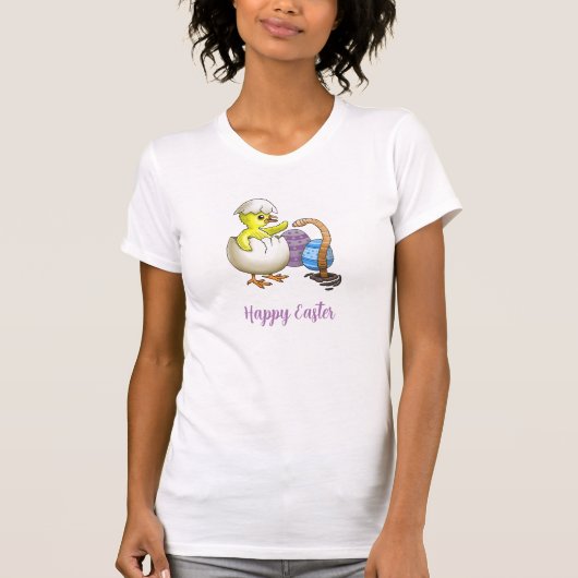 イースターのひよことミミズ Tシャツ (正面)