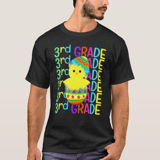 イースターのひよこ割卵 男子小学校3年生 Tシャツ (正面)