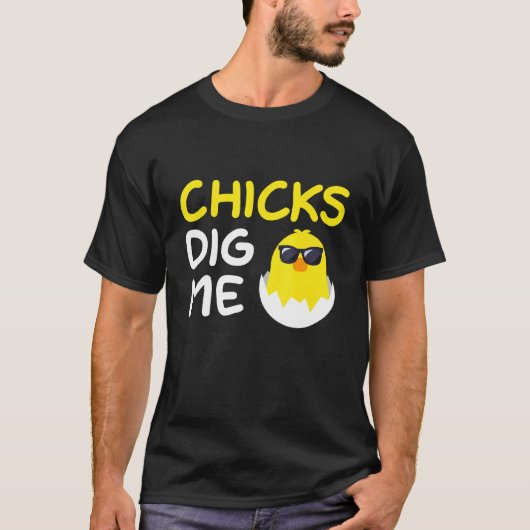 イースターのひよこ探し チキンが大好き Tシャツ (正面)